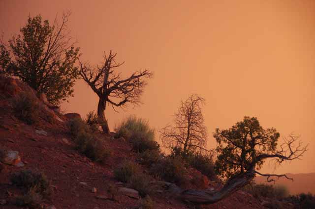 sunset at balanced rock site